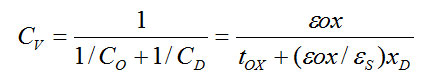 MOS場(chǎng)效應(yīng)管結(jié)構(gòu)電容壓控特性分析公式